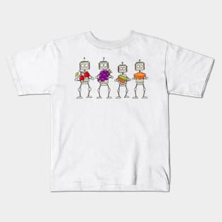 Cherry Grape Kiwi Orange Bots Kids T-Shirt